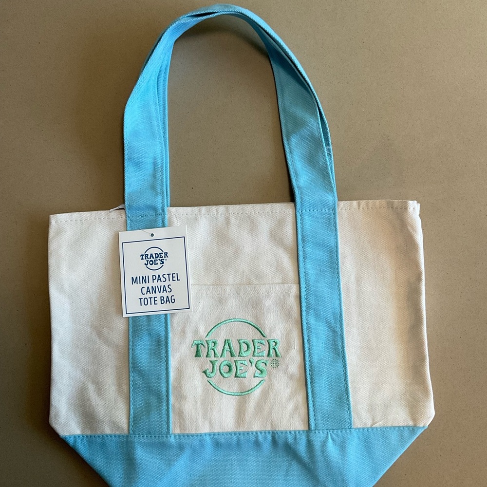 Trader Joe’s Mini Canvas Tote Bag- Blue